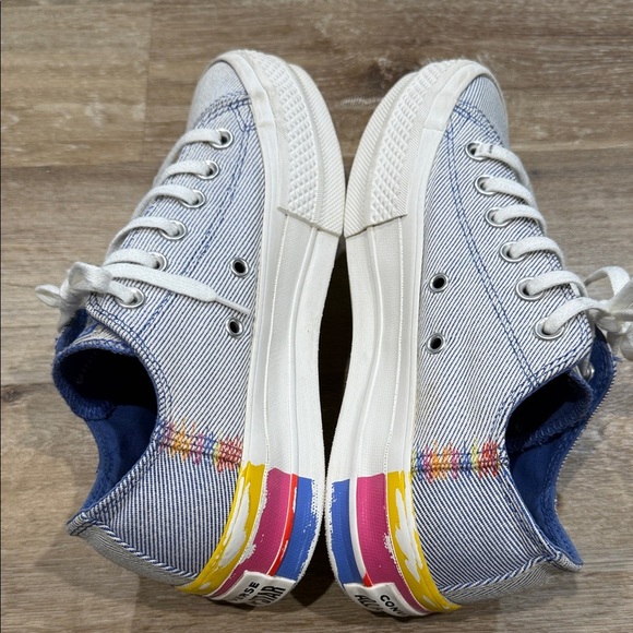 Converse ALL STAR Size 7 Women’s Chuck Taylor Lift Low 'Ranbow - Ozone Blue' - Picture 11 of 13